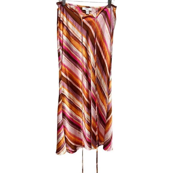 Forever 21 Plus Size Satin Striped midi Slip Skirt, 0X - Picture 4 of 10